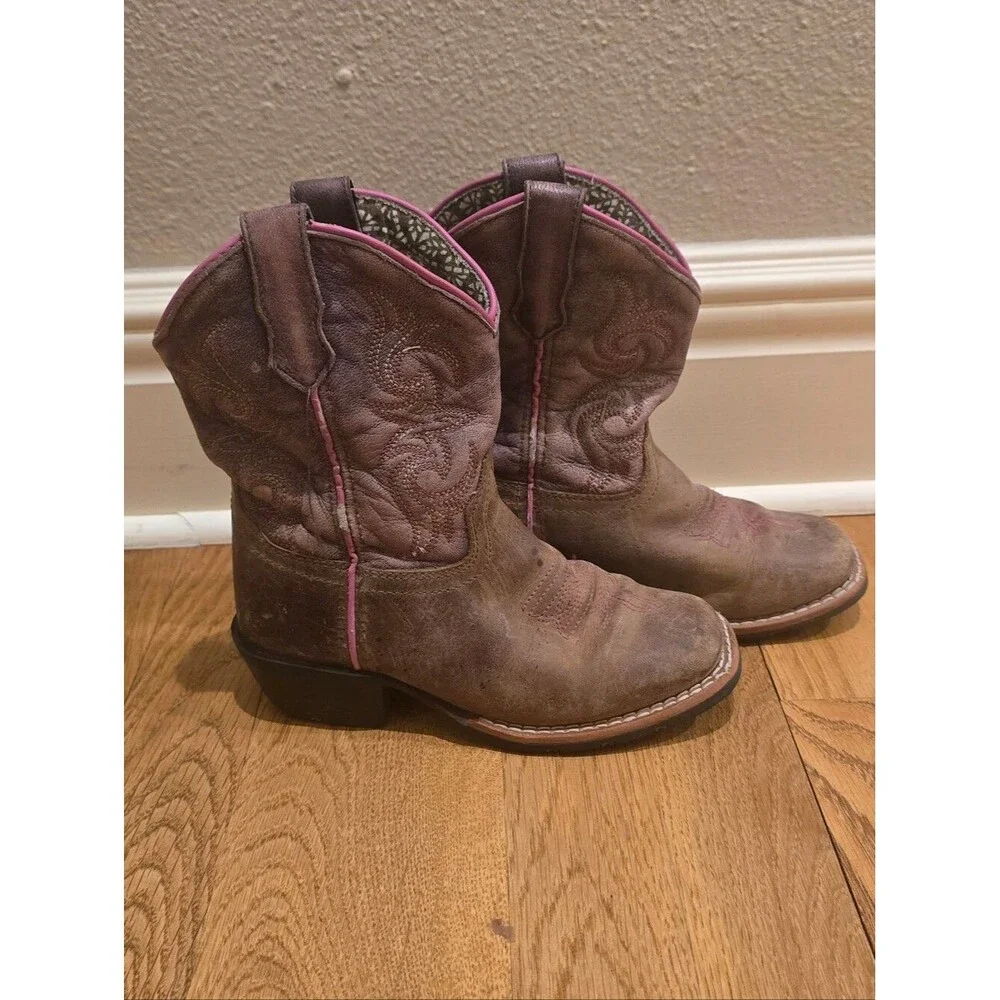 Dan Post Girls Majesty Cowboy Boot Square Toe Sz 11D